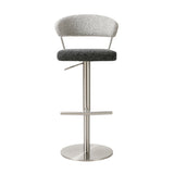 Cosmo Black and Grey Boucle Adjustable Stool by TOV Furniture at Eve Furniture