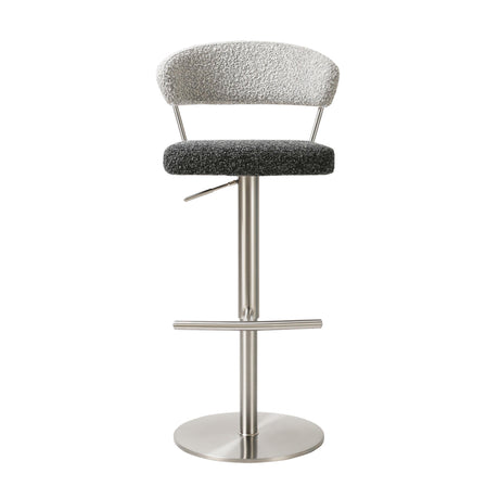 Cosmo Black and Grey Boucle Adjustable Stool by TOV Furniture at Eve Furniture