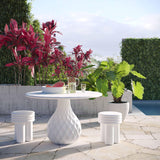 Tulum Ivory Concrete Indoor / Outdoor 47" Round Dining Table by TOV Furniture at Eve Furniture