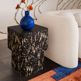 Faye Black Glass Side Table by TOV Furniture at Eve Furniture