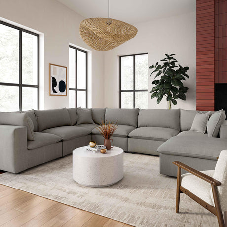 Cali Performance Fabric Modular 7-Piece Large Chaise Sectional by TOV Furniture at Eve Furniture