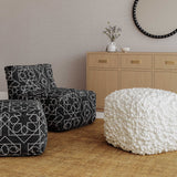 Cathy Cream Woven Pouf by TOV Furniture at Eve Furniture