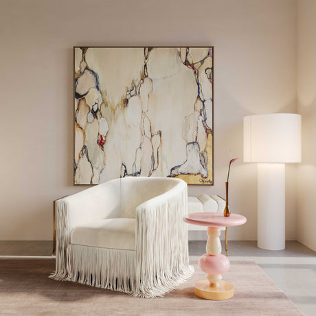 Cleopatra Cream Linen Floor Lamp by TOV Furniture at Eve Furniture