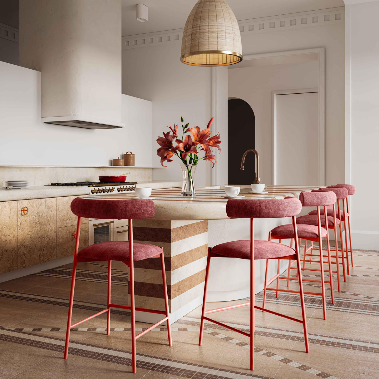 Liliana Performance Velvet Stool by TOV Furniture at Eve Furniture