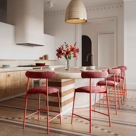 Liliana Performance Velvet Stool by TOV Furniture at Eve Furniture