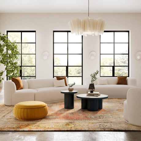 Fickle Cream Boucle 4-Piece Modular Sectional by TOV Furniture at Eve Furniture