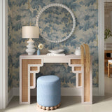 Dex Upcycled Fabric Ottoman by TOV Furniture at Eve Furniture