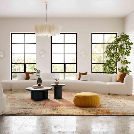 Fickle Cream Boucle 5-Piece Modular Chaise Sectional by TOV Furniture at Eve Furniture