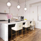 Lisa Pleated Velvet Counter Stool by Inspire Me! Home Decor by TOV Furniture at Eve Furniture