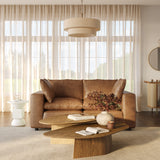 Cali Brown Leather Modular Loveseat by TOV Furniture at Eve Furniture