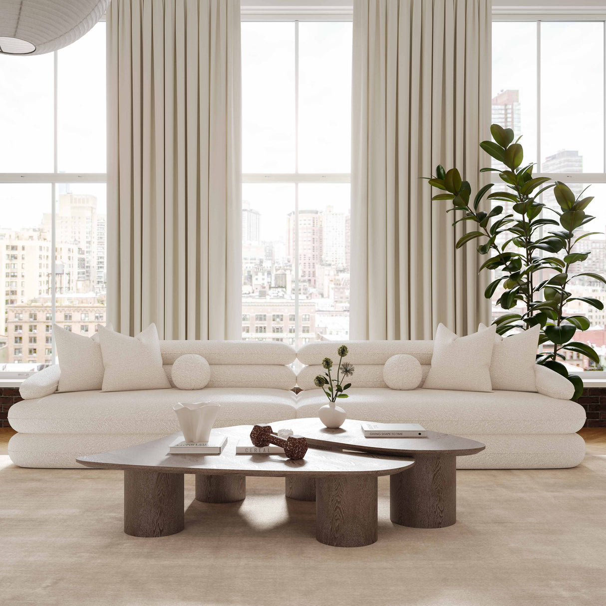 Lulu Cream Boucle Modular Sofa by TOV Furniture at Eve Furniture