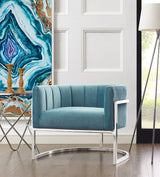 Magnolia Velvet Accent Chair with Silver Base by TOV Furniture at Eve Furniture
