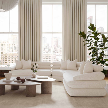 Lulu Cream Boucle Modular Curved Sectional by TOV Furniture at Eve Furniture
