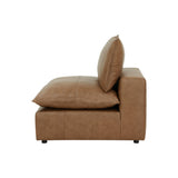 Cali Brown Leather Modular Armless Chair by TOV Furniture at Eve Furniture