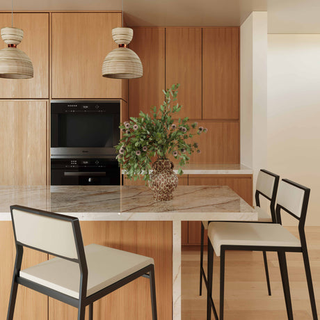 Gale Performance Vegan Leather Stackable Stool - Set of 2 by TOV Furniture at Eve Furniture