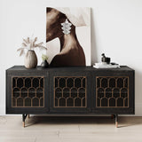 Gatsby Black Acacia Wood 66" Buffet by TOV Furniture at Eve Furniture