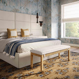 Amara Woven Rattan Performance Fabric Bench by TOV Furniture at Eve Furniture