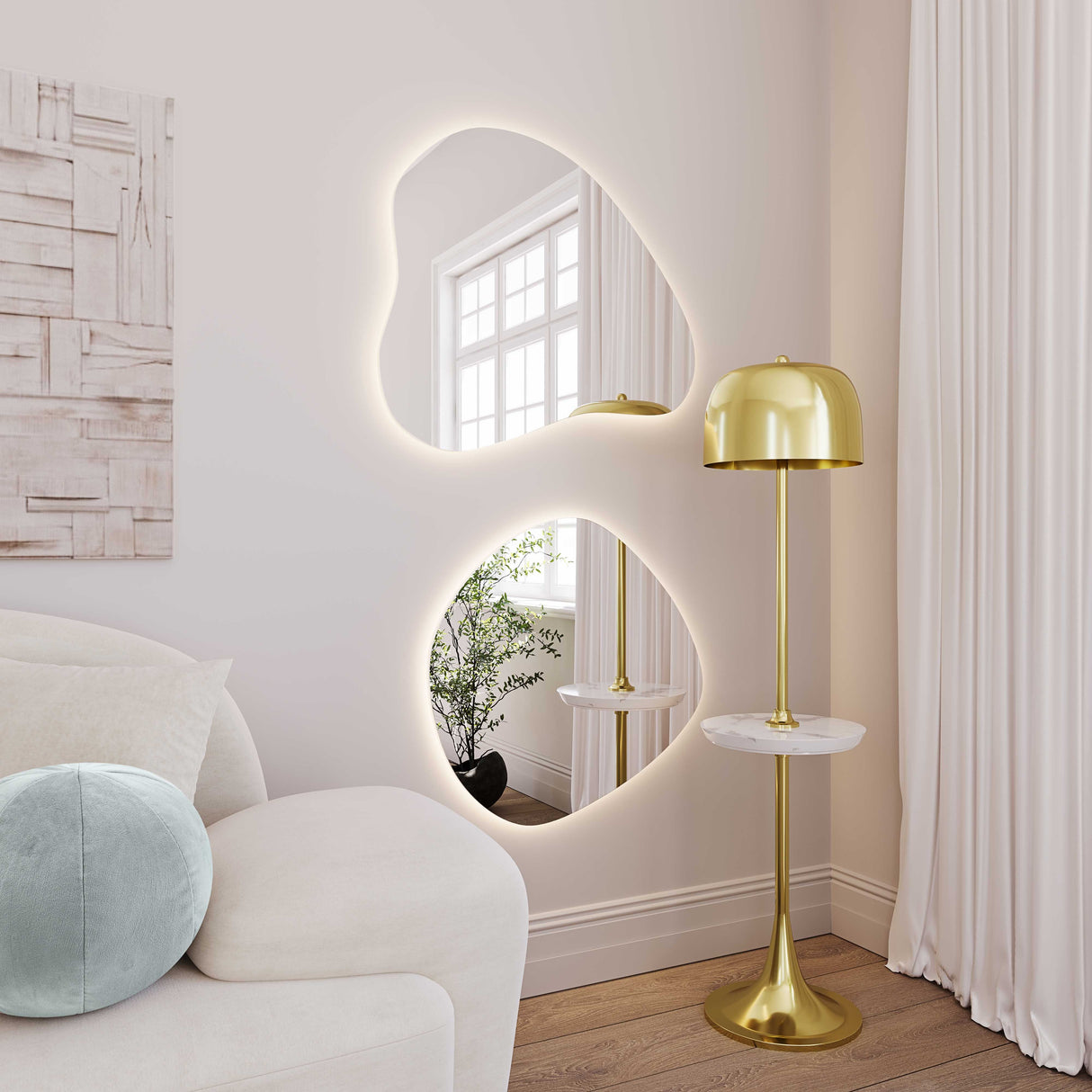 Phoebe LED Teardrop Wall Mirror by TOV Furniture at Eve Furniture