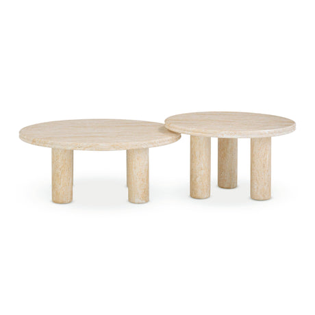 Amora Faux Travertine Indoor/Outdoor Nesting Accent Tables by TOV Furniture at Eve Furniture