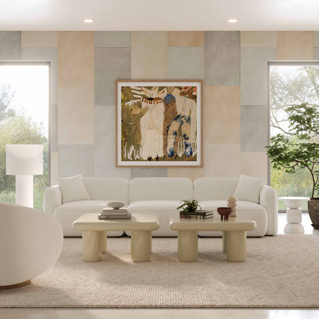 Travie Sand Upcycled Linen Modular Sofa by TOV Furniture at Eve Furniture