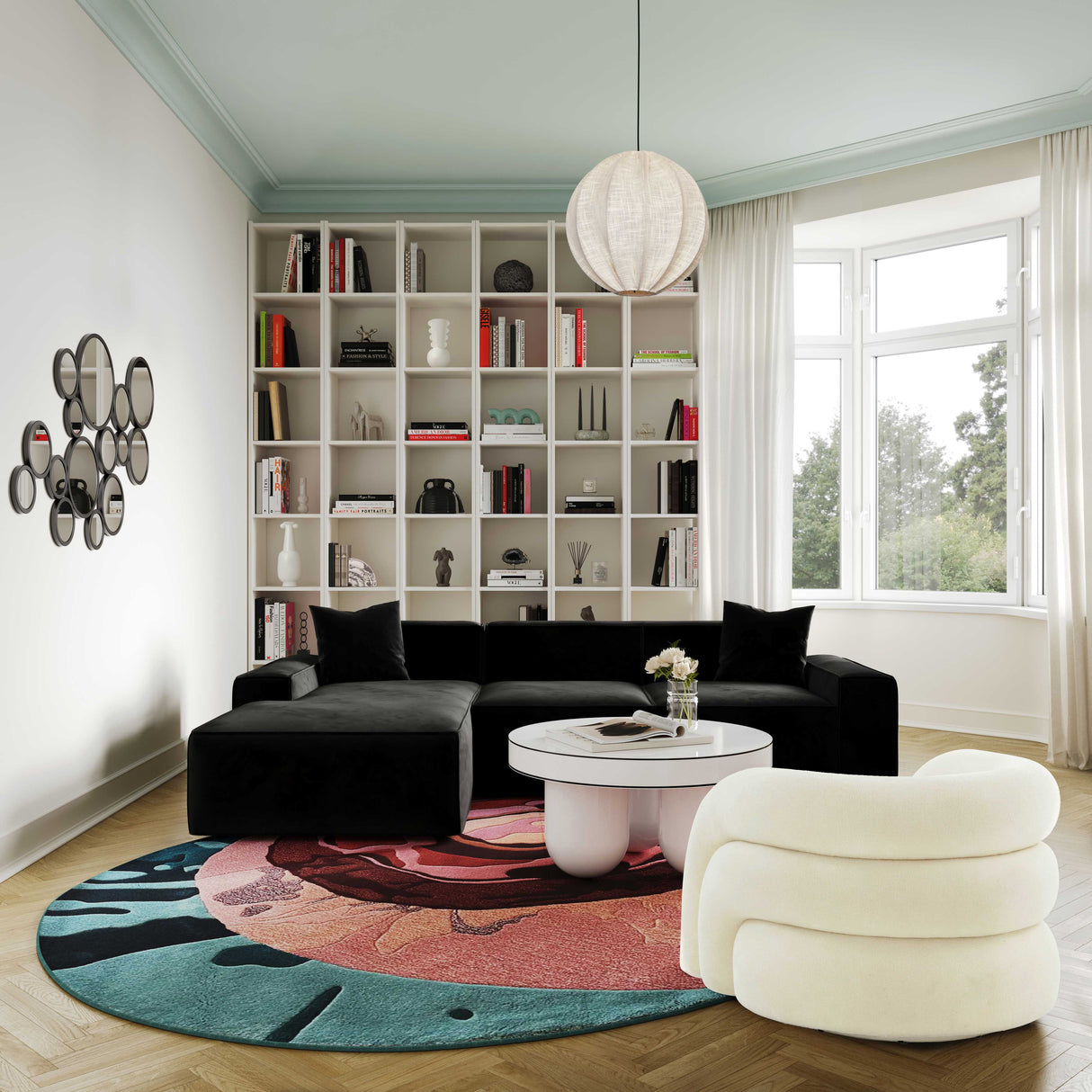 Slipper Upholstered Swivel Chair by TOV Furniture at Eve Furniture