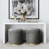 Abir Grey Velvet Ottoman by TOV Furniture at Eve Furniture