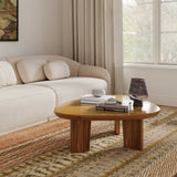 Oani Walnut and Glass Triangular Coffee Table by TOV Furniture at Eve Furniture