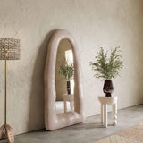 Kaia Cream Textured Small Floor Mirror by TOV Furniture at Eve Furniture