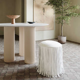 Shag Me Performance Vegan Leather Ottoman by TOV Furniture at Eve Furniture