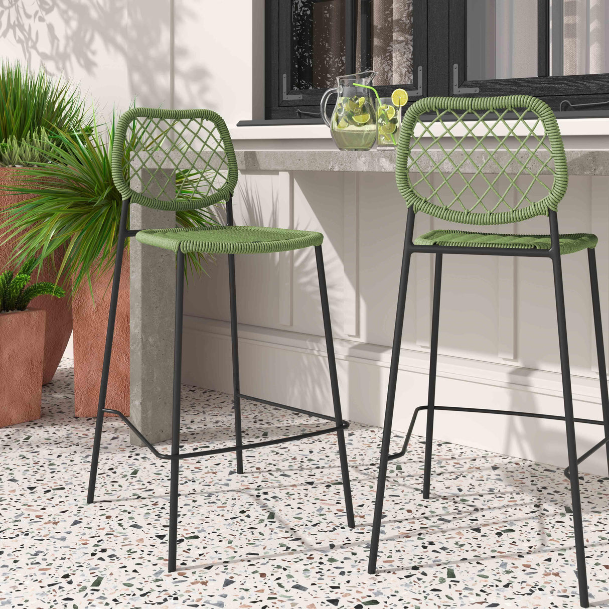 Lucy Dyed Cord Outdoor Counter Stool by TOV Furniture at Eve Furniture