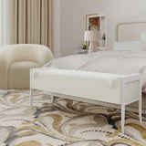 Ines Cream Boucle Bench by TOV Furniture at Eve Furniture