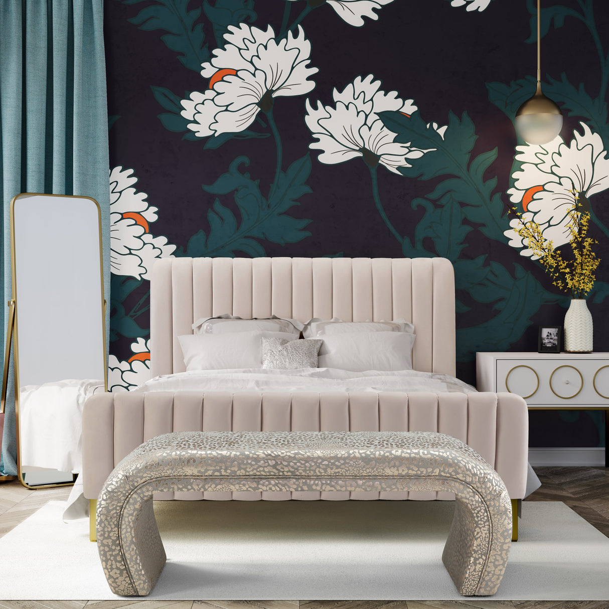 Kenya Velvet Bench by TOV Furniture at Eve Furniture