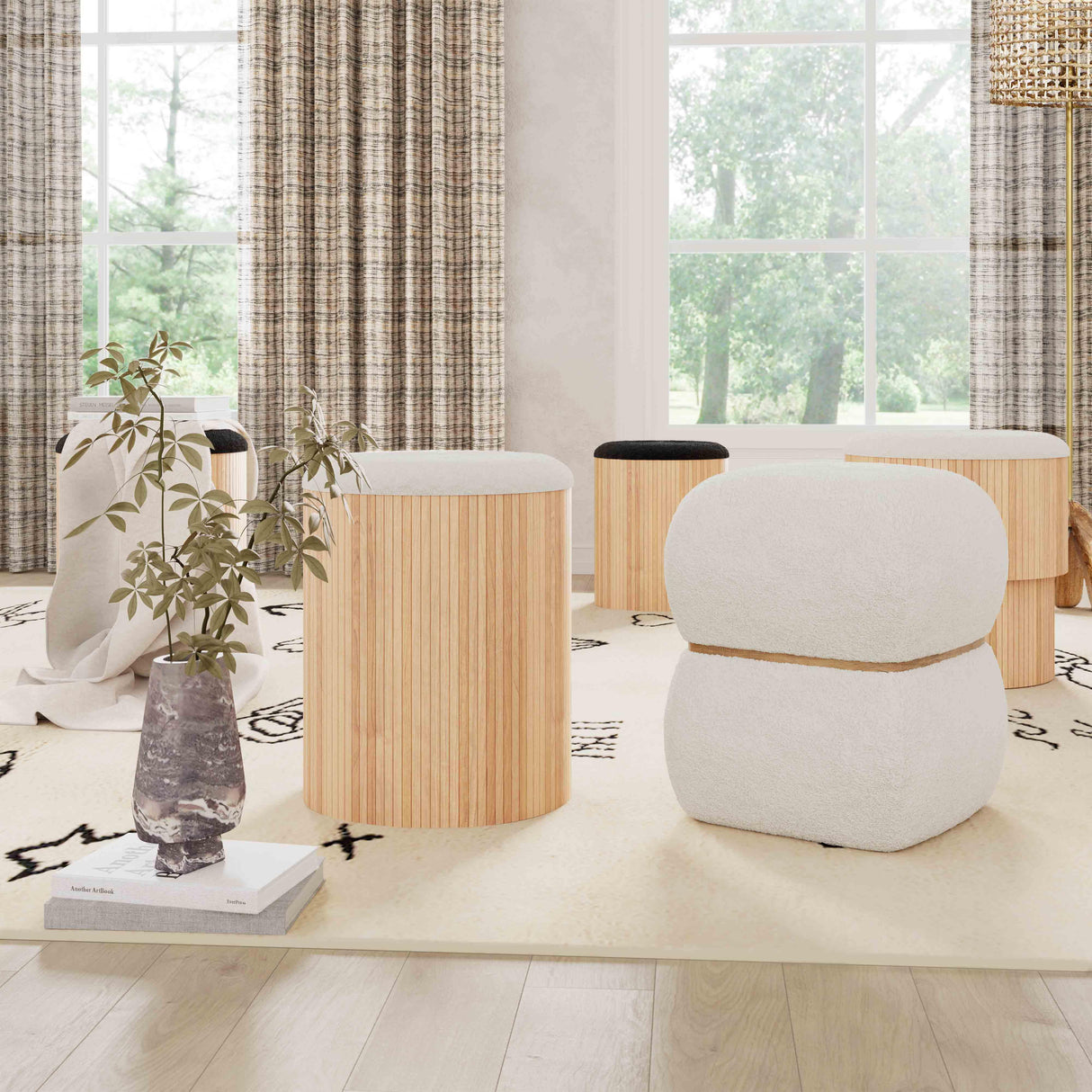 Sagano Tiered Storage Ottoman by TOV Furniture at Eve Furniture