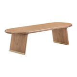 Samantha Cognac Acacia Bench with Boucle Seat by TOV Furniture at Eve Furniture