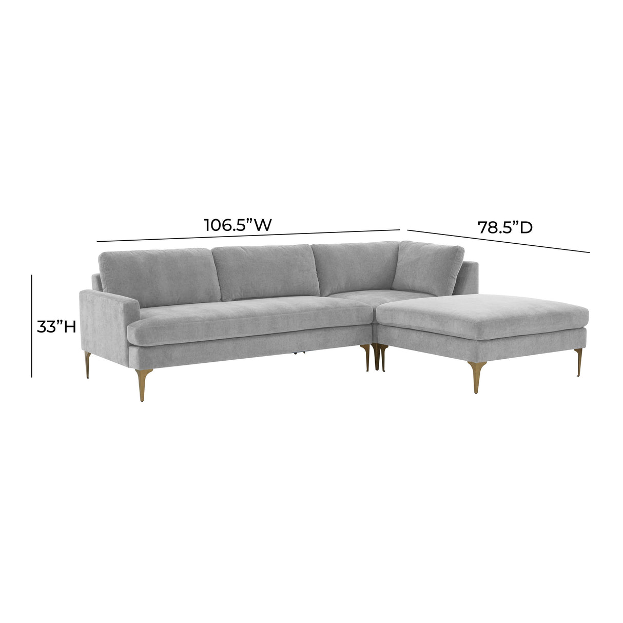 Serena Velvet Chaise Sectional by TOV Furniture at Eve Furniture