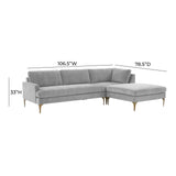 Serena Velvet Chaise Sectional by TOV Furniture at Eve Furniture