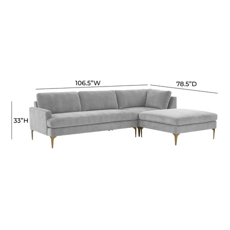 Serena Velvet Chaise Sectional by TOV Furniture at Eve Furniture