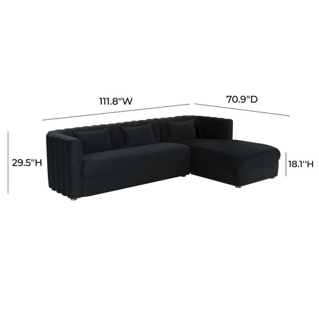 Callie Velvet Sectional by TOV Furniture at Eve Furniture