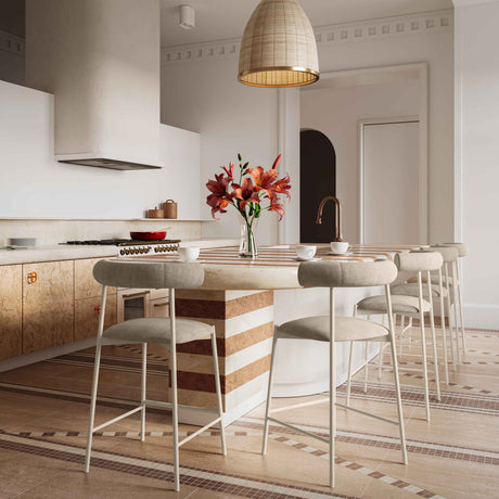 Liliana Performance Velvet Stool by TOV Furniture at Eve Furniture