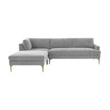 Serena Velvet Chaise Sectional by TOV Furniture at Eve Furniture