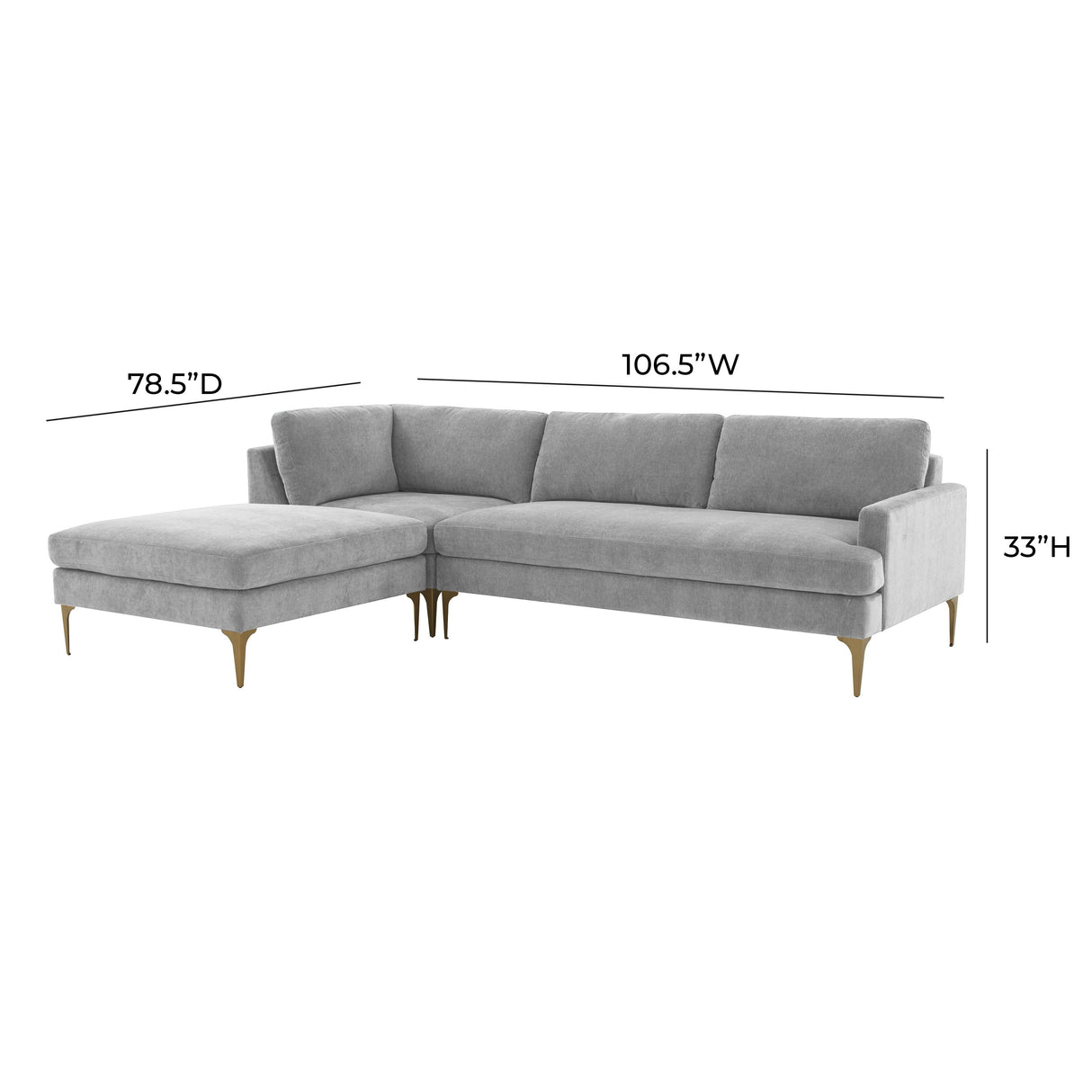 Serena Velvet Chaise Sectional by TOV Furniture at Eve Furniture