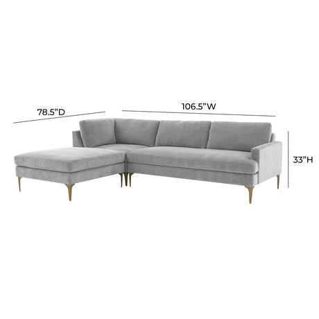 Serena Velvet Chaise Sectional by TOV Furniture at Eve Furniture