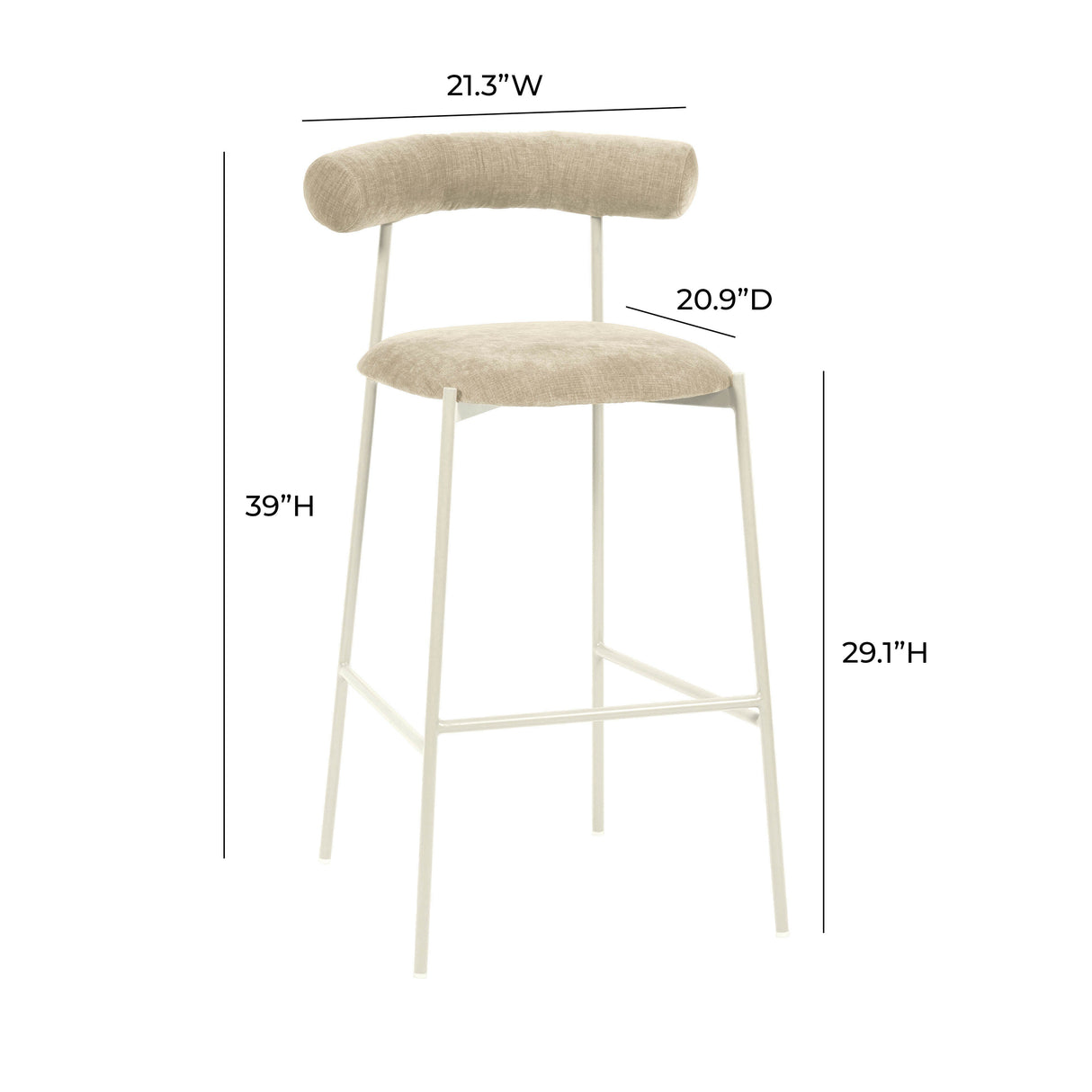 Liliana Performance Velvet Stool by TOV Furniture at Eve Furniture