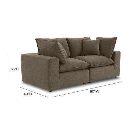 Cali Performance Fabric Modular Loveseat by TOV Furniture at Eve Furniture