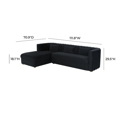Callie Velvet Sectional by TOV Furniture at Eve Furniture
