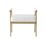 Diva White Performance Vegan Leather Bench by TOV Furniture at Eve Furniture
