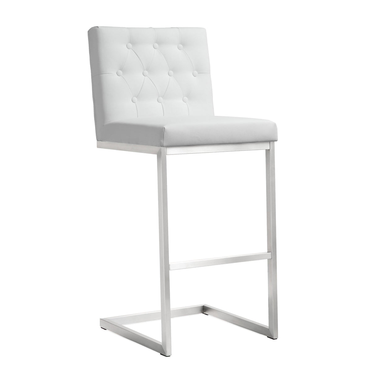 Helsinki White Performance Vegan Leather Stool - Set of 2 by TOV Furniture at Eve Furniture