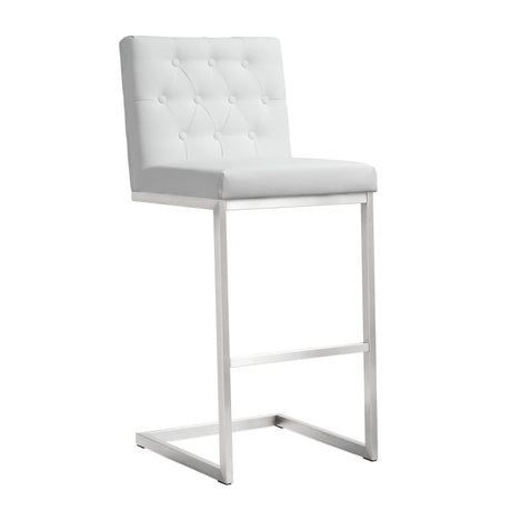 Helsinki White Performance Vegan Leather Stool - Set of 2 by TOV Furniture at Eve Furniture