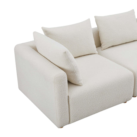 Hangover Cream Boucle 5-Piece Modular L-Sectional by TOV Furniture at Eve Furniture