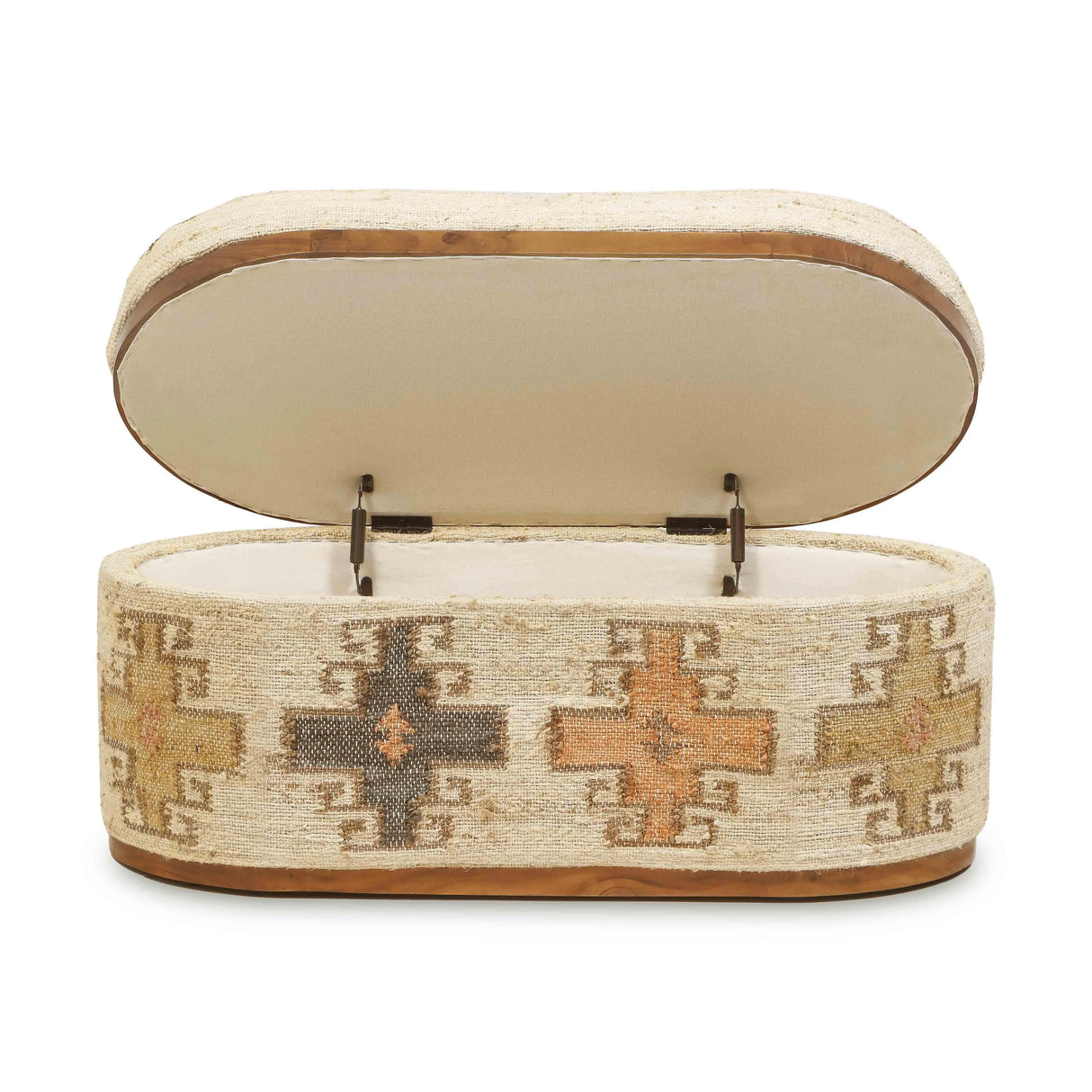 Olivier Cotton Oval Storage Ottoman by TOV Furniture at Eve Furniture
